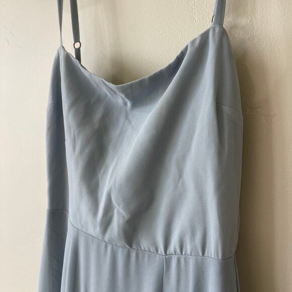 Show Me Your Mumu Lauren Tie Maxi Dress Steel Blue Chiffon Size Small NWT - Picture 6 of 12